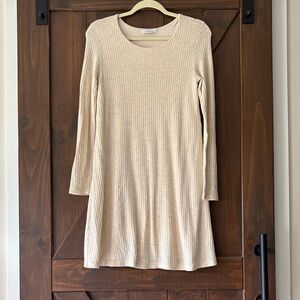 Dainty Hooligan Cream Long Sleeve Sweater Dress (3/$20)